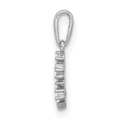 Sterling Silver Rhodium-Plated Polished CZ Snowflake Pendant