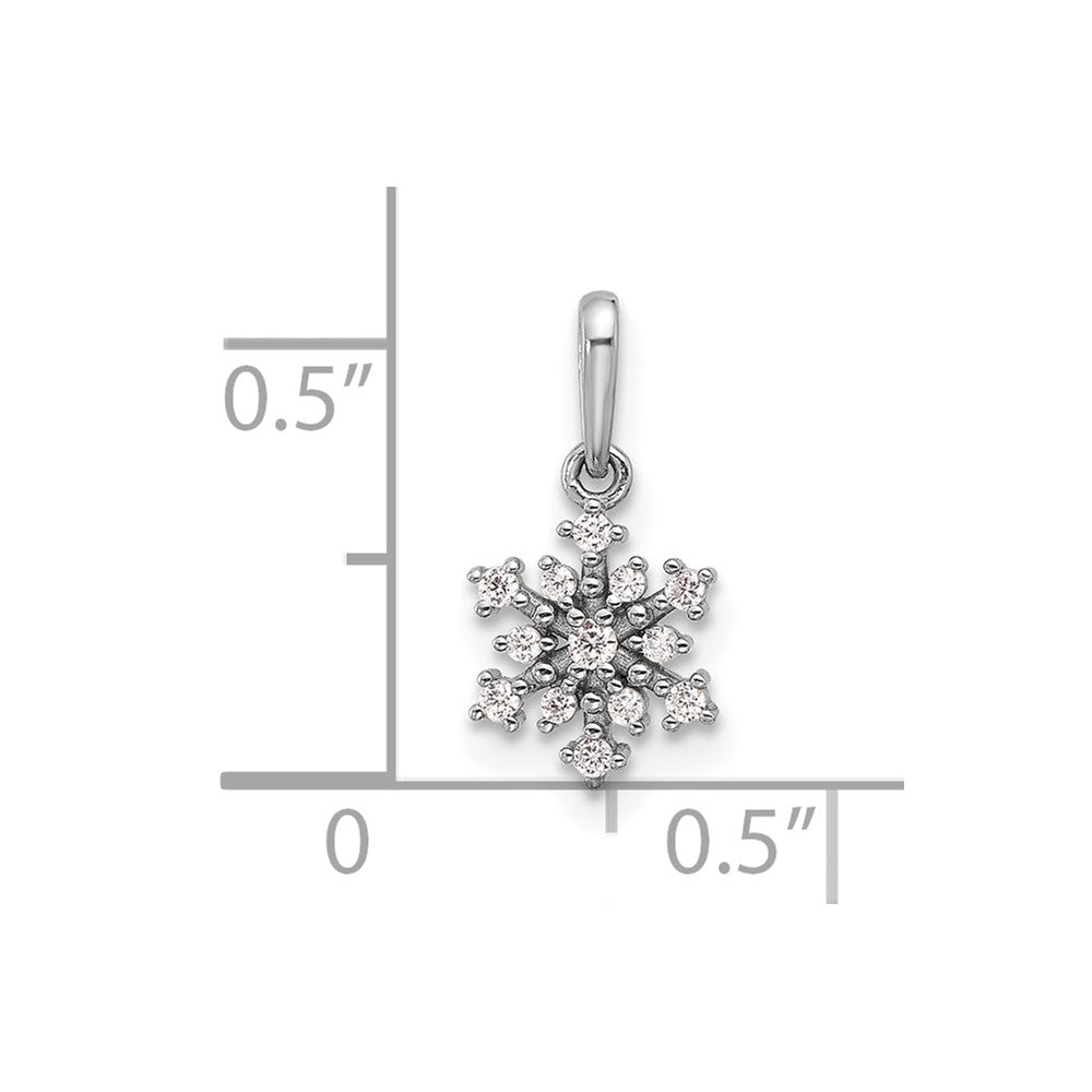 Sterling Silver Rhodium-Plated Polished CZ Snowflake Pendant