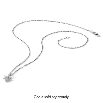 Sterling Silver Rhodium-Plated Polished CZ Snowflake Pendant