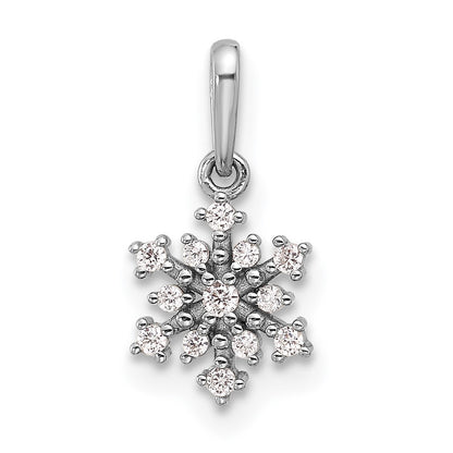 Sterling Silver Rhodium-Plated Polished CZ Snowflake Pendant