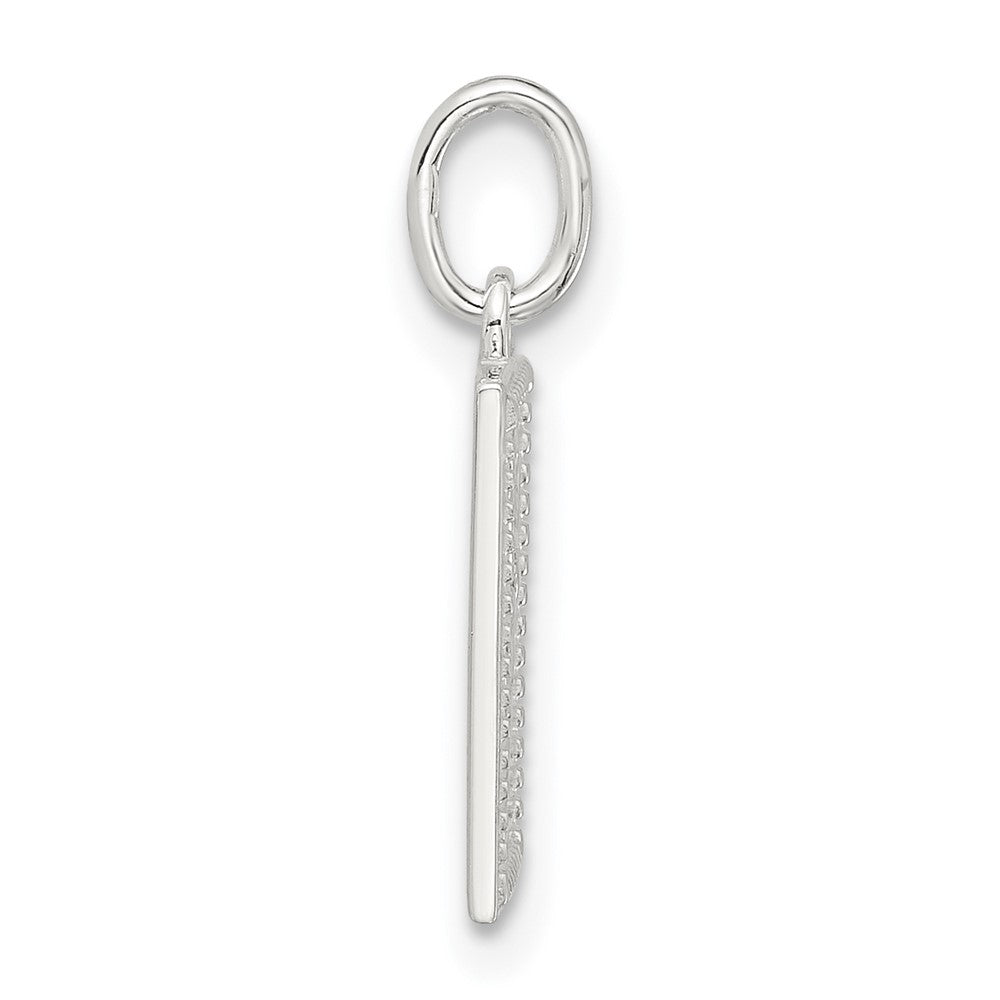 Sterling Silver E-Coated Rose Charm