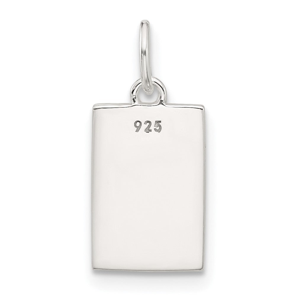 Sterling Silver E-Coated Rose Charm