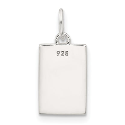 Sterling Silver E-Coated Rose Charm