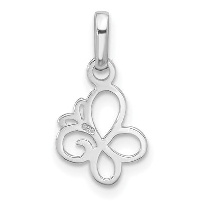 Sterling Silver Rhodium-Plated Butterfly Pendant