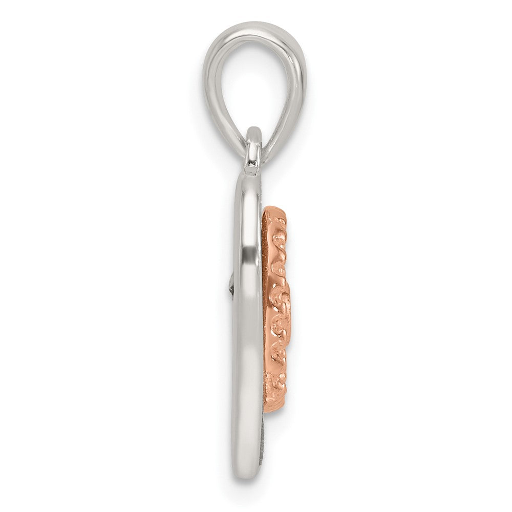 Sterling Silver and Rose-Tone Double Butterfly Pendant