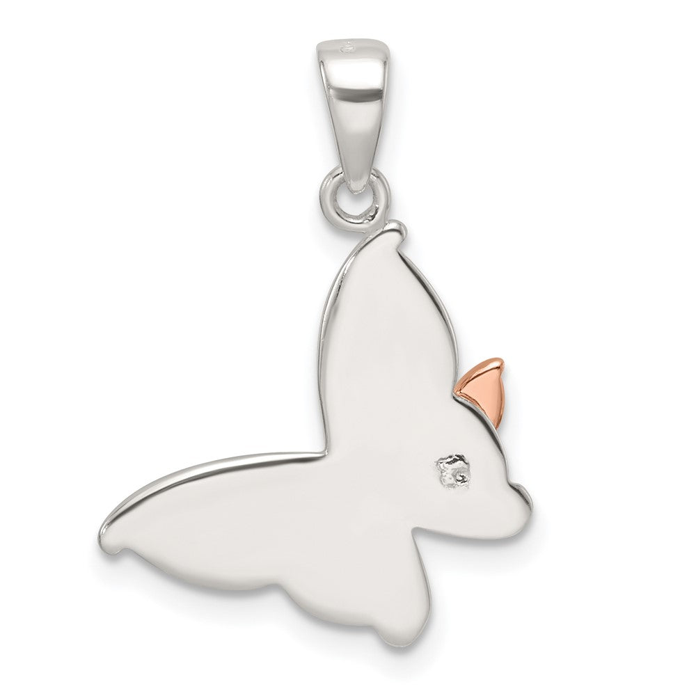 Sterling Silver and Rose-Tone Double Butterfly Pendant