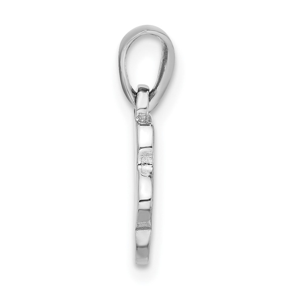 Sterling Silver Rhodium-Plated Enameled Dog Paw Pendant