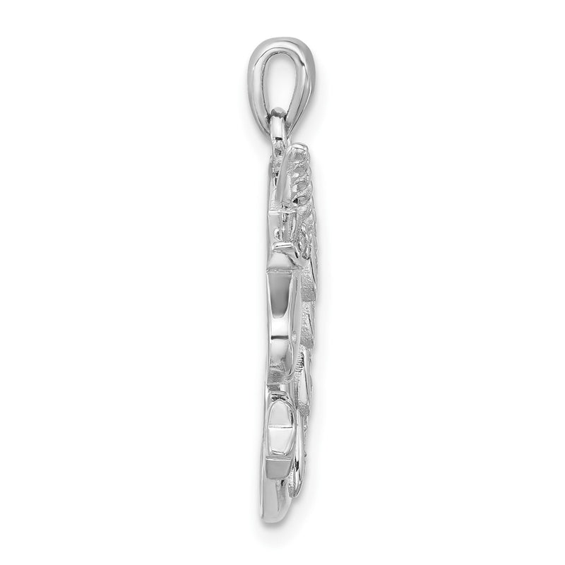Sterling Silver Rhodium Plated Polished CZ Unicorn You Are Magical Pendant