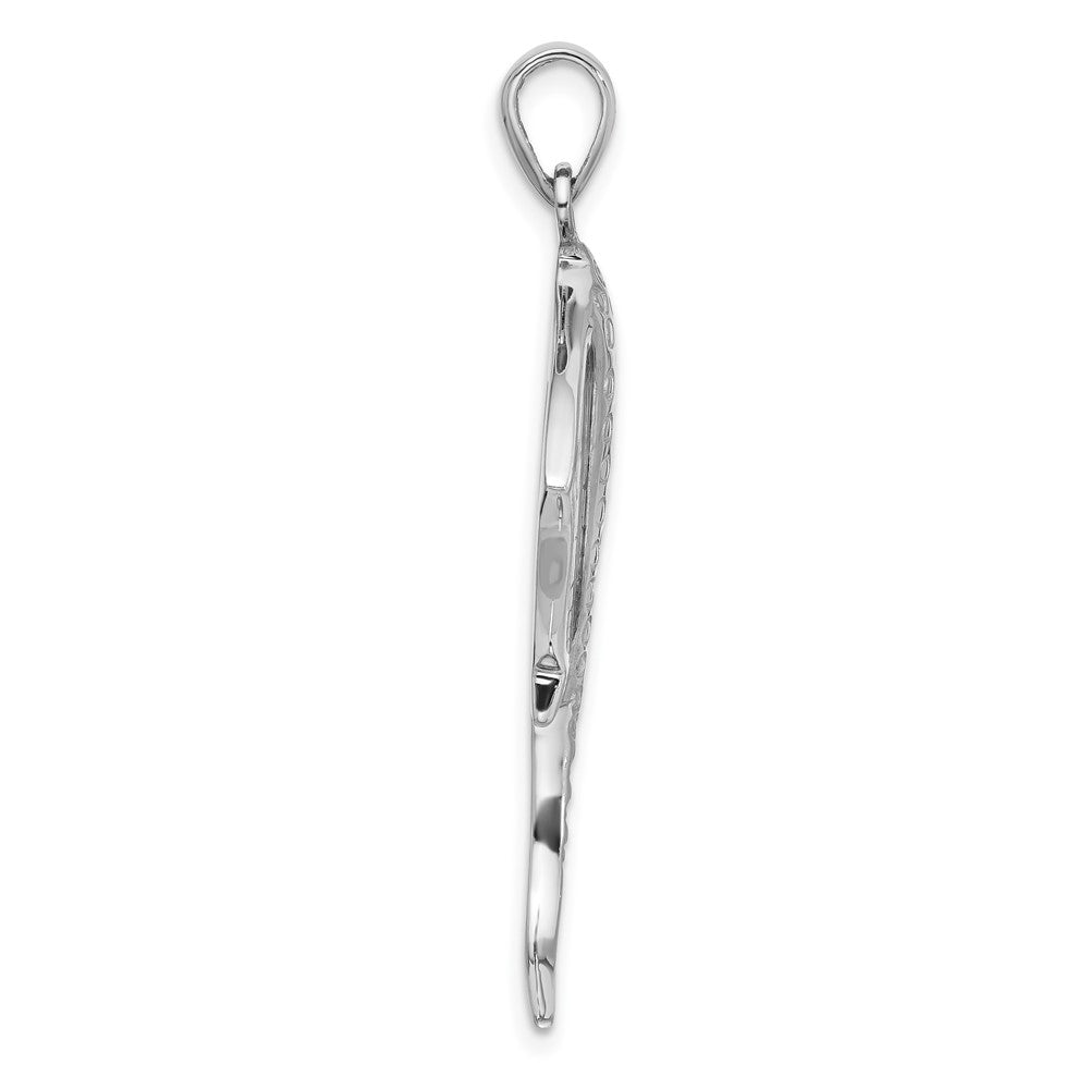 Sterling Silver Rhodium-Plated Polished Polished Abalone Stingray Pendant