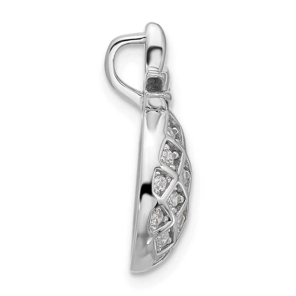 Fire Sterling Silver Rhodium Plated CZ Pineapple Pendant