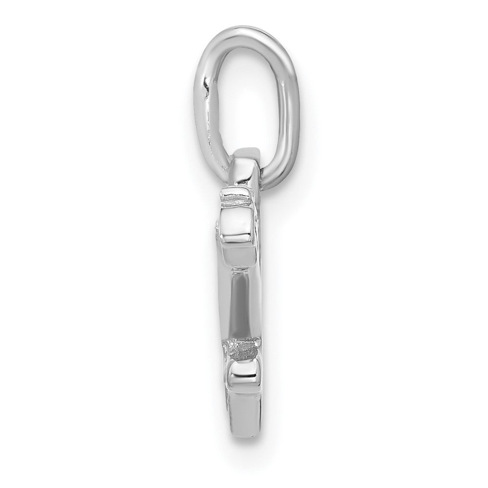 Sterling Silver Rhodium-Plated Electric Guitar Charm Pendant