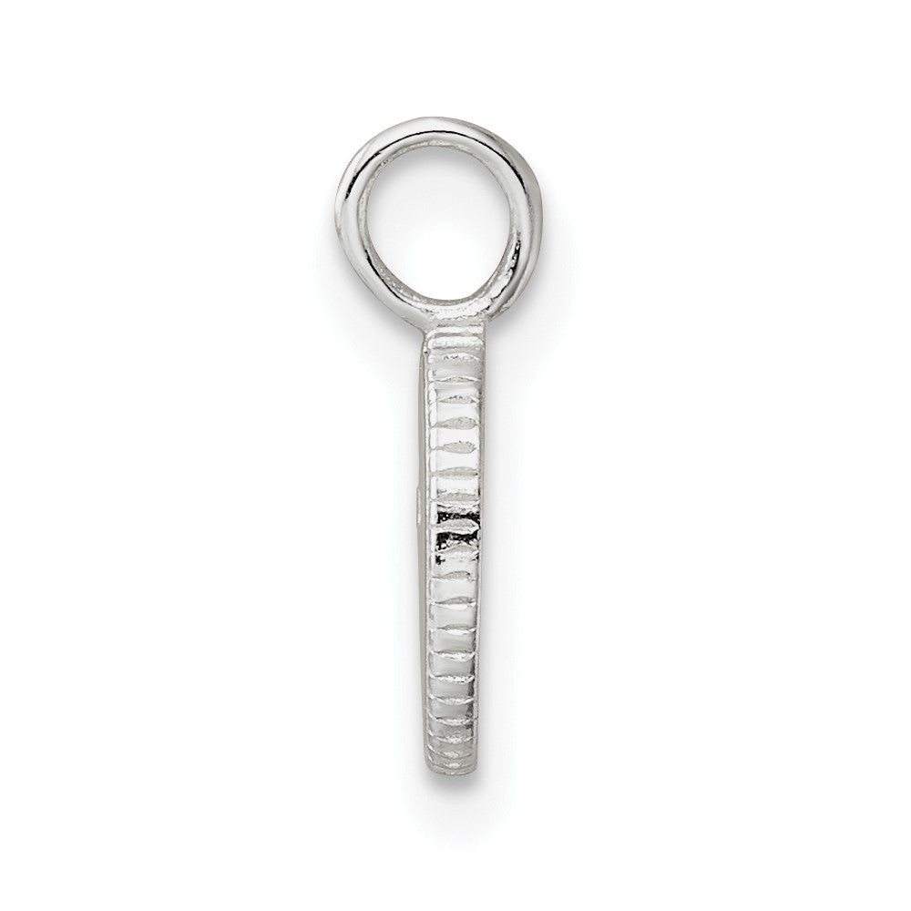 Sterling Silver E-Coating Small Oval Cut-Out Cross Charm