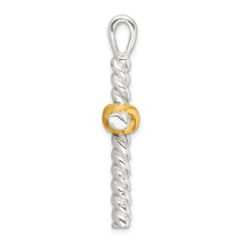 Sterling Silver and Gold-Tone Polished Cross Pendant