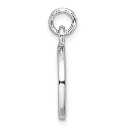 Sterling Silver Rhodium-Plated Antiqued Round Cross Pendant