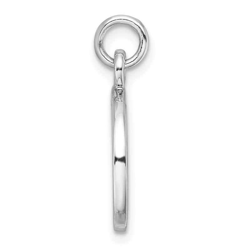 Sterling Silver Rhodium-Plated Antiqued Round Cross Pendant