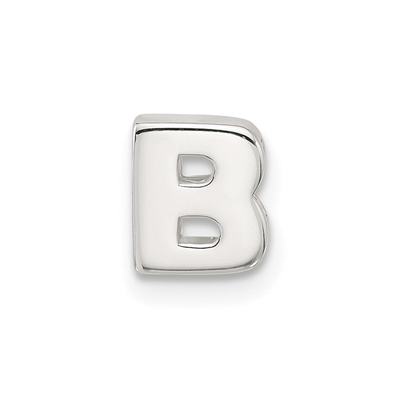 Sterling Silver E-Coated Letter B Slide Charm