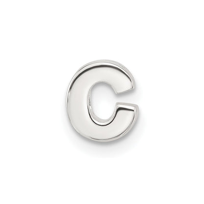 Sterling Silver E-Coated Letter C Slide Charm