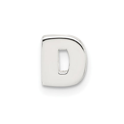 Sterling Silver E-Coated Letter D Slide Charm