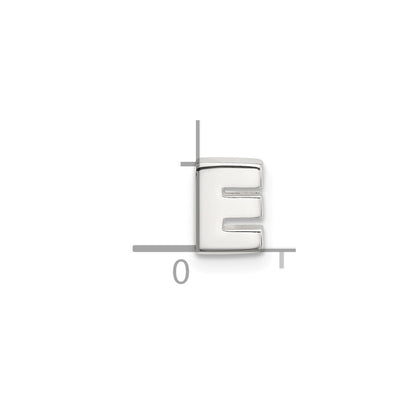 Sterling Silver E-Coated Letter E Slide Charm