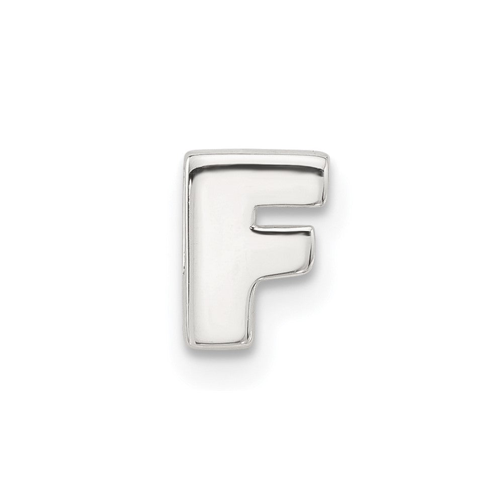 Sterling Silver E-Coated Letter F Slide Charm