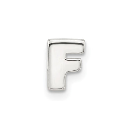 Sterling Silver E-Coated Letter F Slide Charm