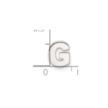 Sterling Silver E-Coated Letter G Slide Charm