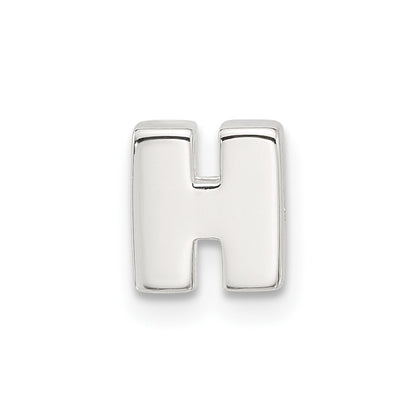 Sterling Silver E-Coated Letter H Slide Charm