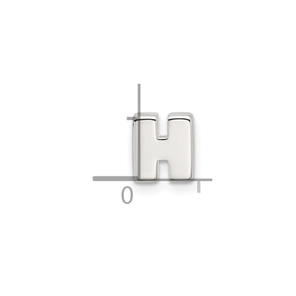 Sterling Silver E-Coated Letter H Slide Charm