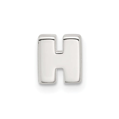 Sterling Silver E-Coated Letter H Slide Charm