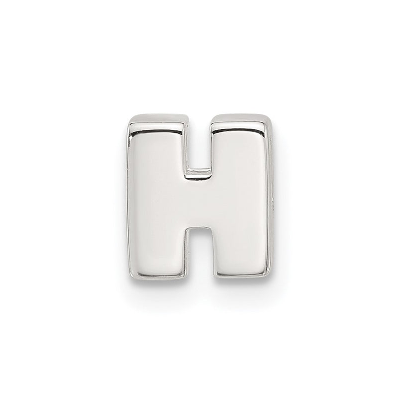 Sterling Silver E-Coated Letter H Slide Charm
