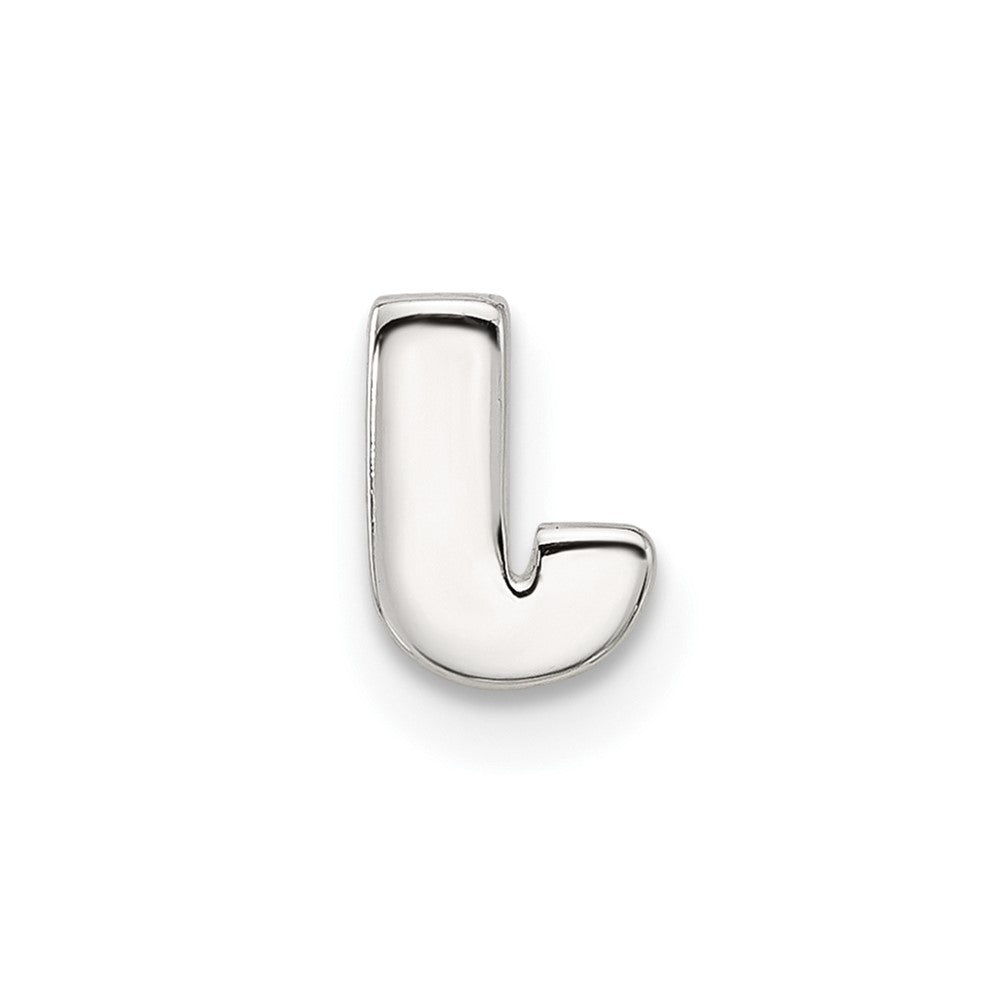 Sterling Silver E-Coated Letter J Slide Charm