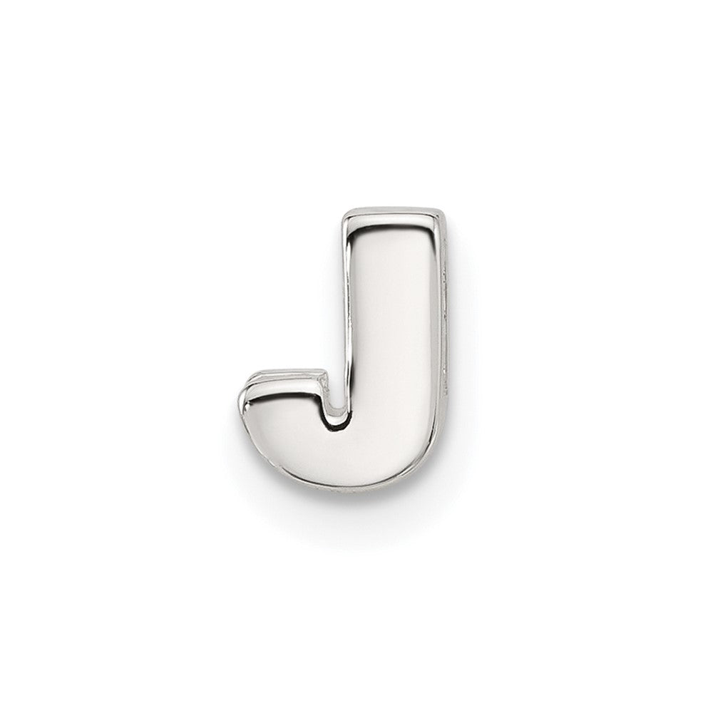 Sterling Silver E-Coated Letter J Slide Charm