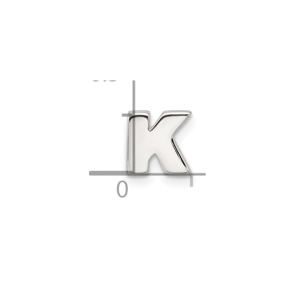 Sterling Silver E-Coated Letter K Slide Charm