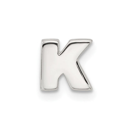 Sterling Silver E-Coated Letter K Slide Charm