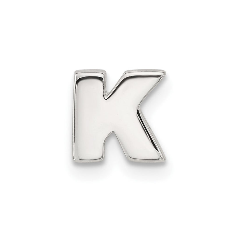 Sterling Silver E-Coated Letter K Slide Charm