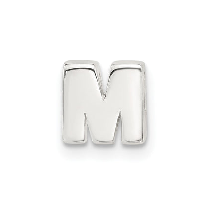 Sterling Silver E-Coated Letter M Slide Charm