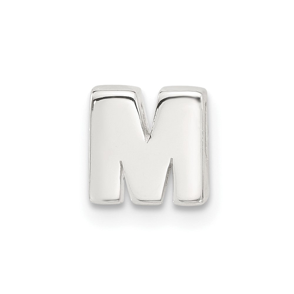 Sterling Silver E-Coated Letter M Slide Charm