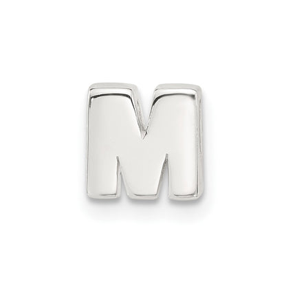 Sterling Silver E-Coated Letter M Slide Charm