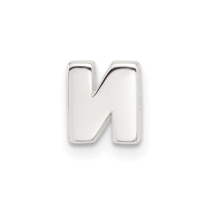 Sterling Silver E-Coated Letter N Slide Charm