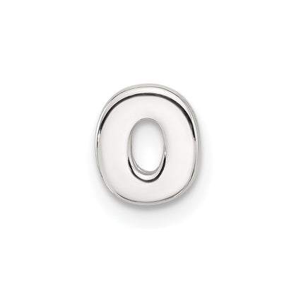 Sterling Silver E-Coated Letter O Slide Charm