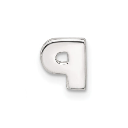 Sterling Silver E-Coated Letter P Slide Charm