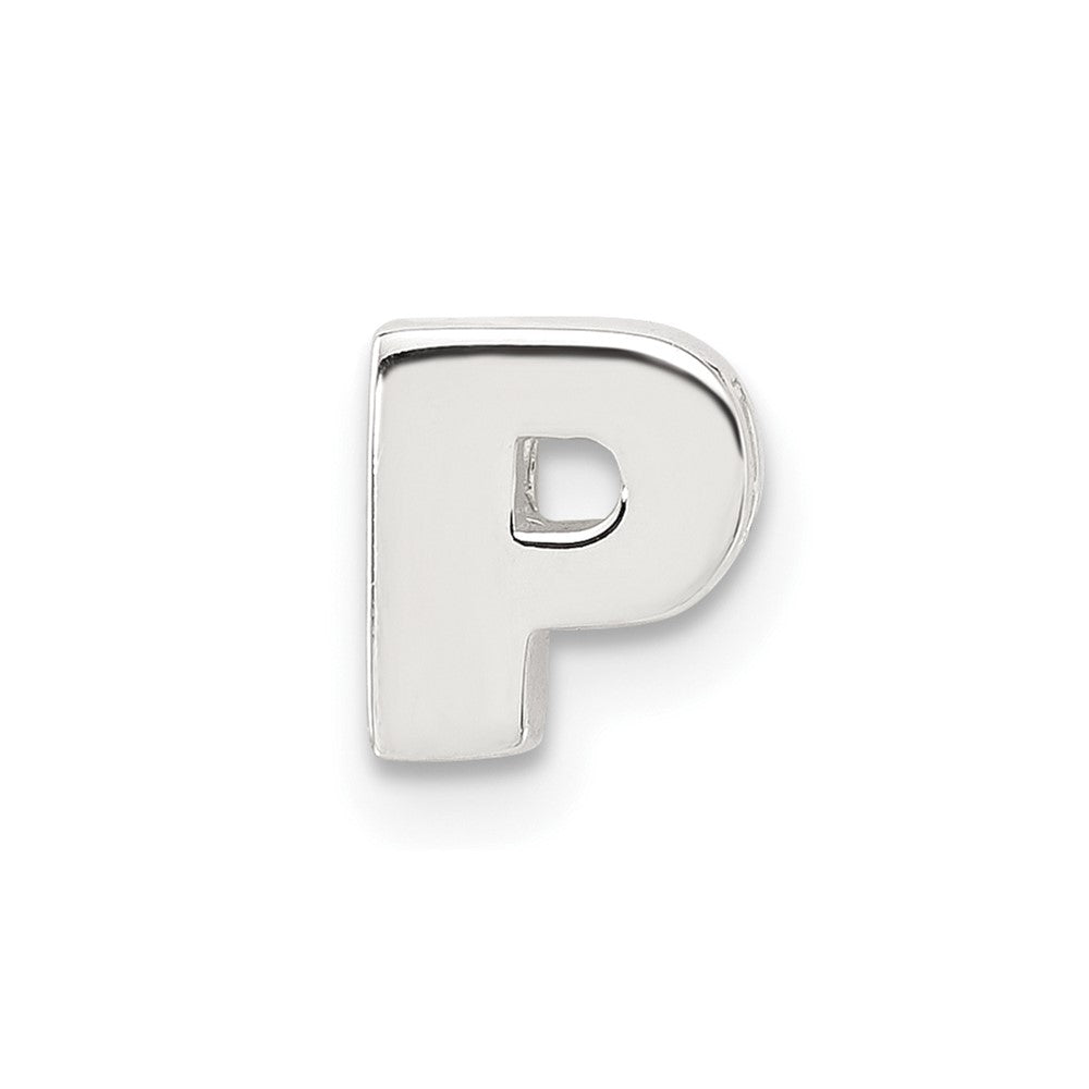 Sterling Silver E-Coated Letter P Slide Charm