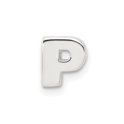 Sterling Silver E-Coated Letter P Slide Charm