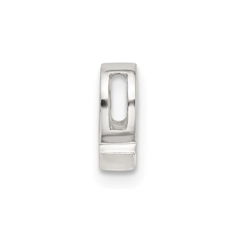 Sterling Silver E-Coated Letter Q Slide Charm