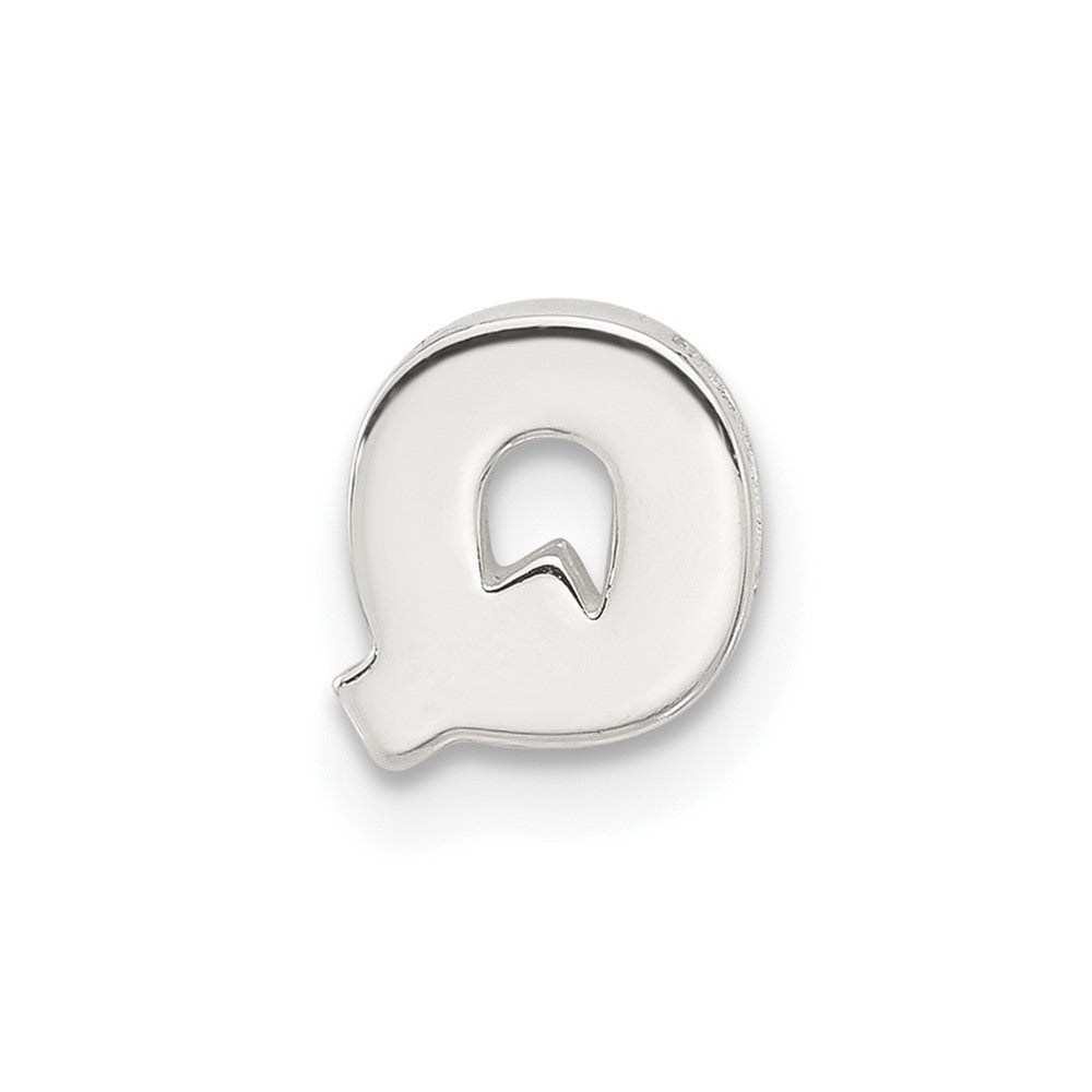 Sterling Silver E-Coated Letter Q Slide Charm