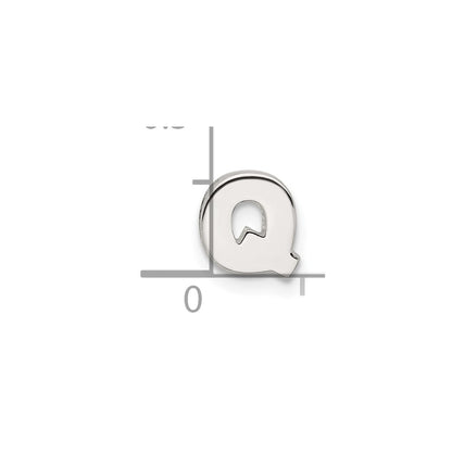 Sterling Silver E-Coated Letter Q Slide Charm