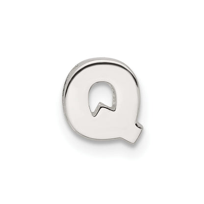 Sterling Silver E-Coated Letter Q Slide Charm