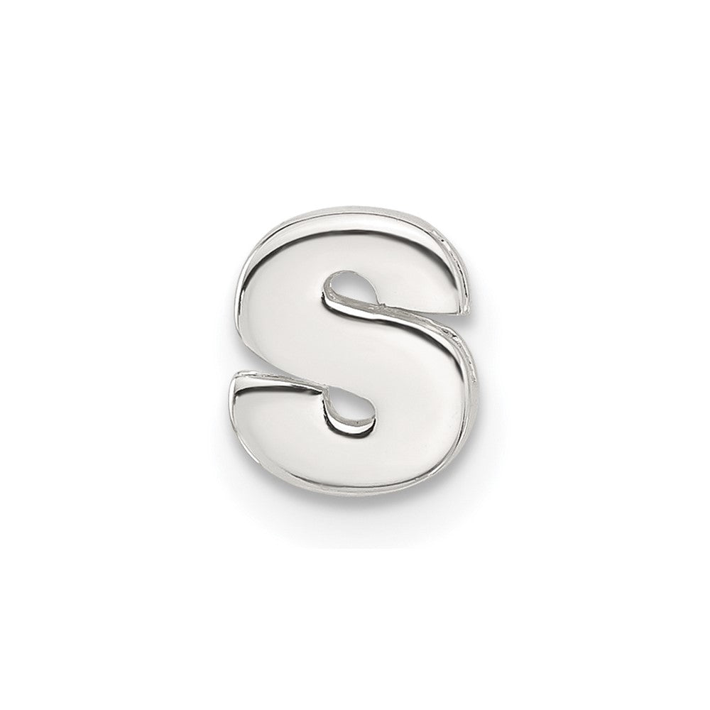 Sterling Silver E-Coated Letter S Slide Charm
