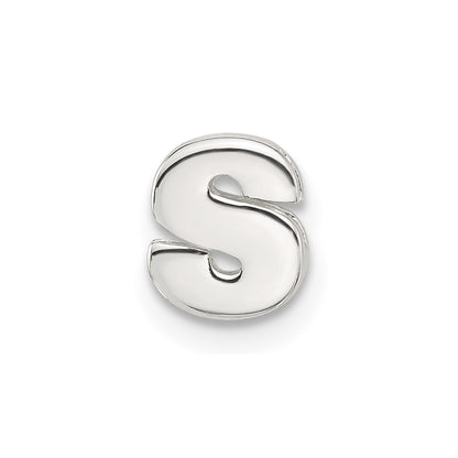Sterling Silver E-Coated Letter S Slide Charm