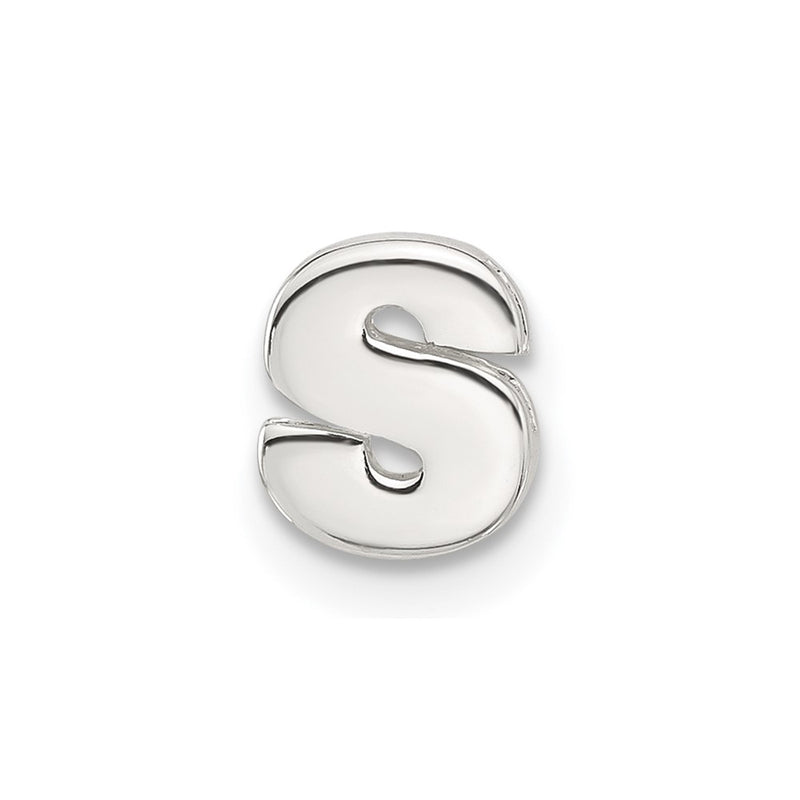 Sterling Silver E-Coated Letter S Slide Charm